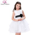 Grace Karin sans manches Robe fille fille fleur blanche et noire CL007548-1